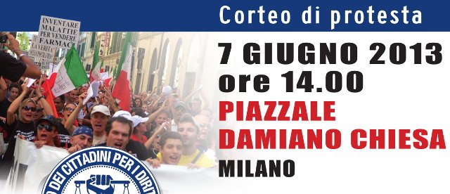 I bambini vanno aiutati non avvelenati Corteo di protesta contro gli abusi di psicofarmaci sui bambini in occasione del 4° congresso mondiale sull’ADHD di Milano