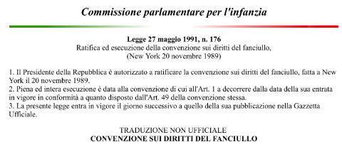 Convenzione di New York sui diritti del fanciullo del 20 novembre 1989