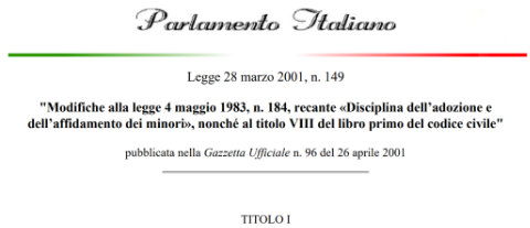 Legge n. 149 del 2001