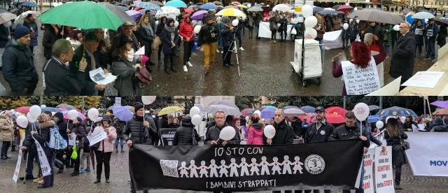 In piazza per i 3 bambini veronesi