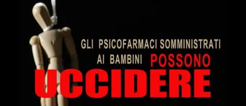 volantino campagna NO psicofarmaci ai bambini